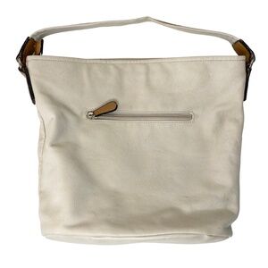 Target Handbag White Tote Purse with Bright Floral Interior & Pockets